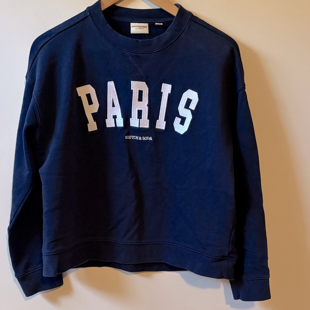 Scotch & Soda Dark Blue Cotton Paris Crewneck
